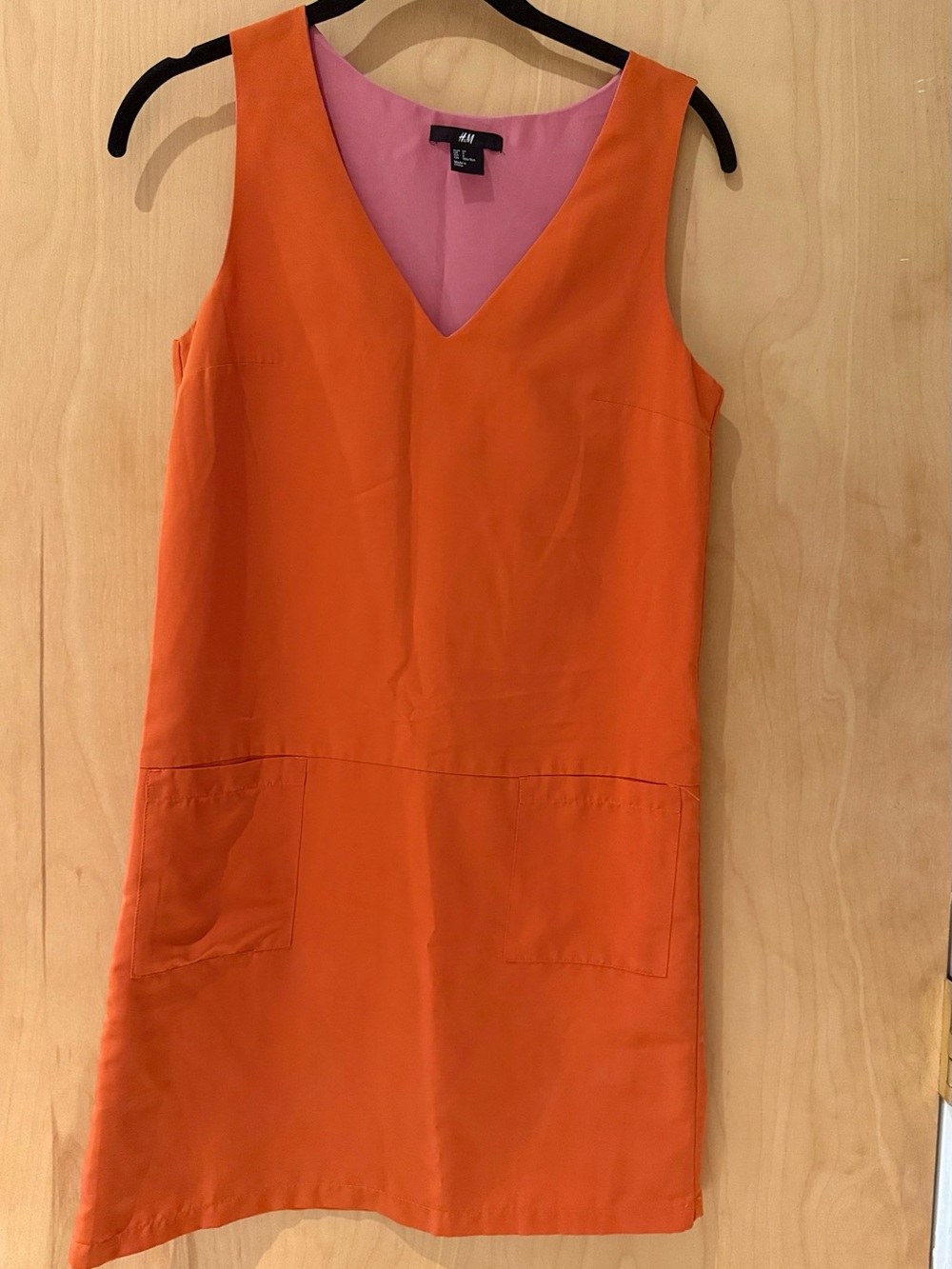 H&M Orange Shift Dress with Pink Lining